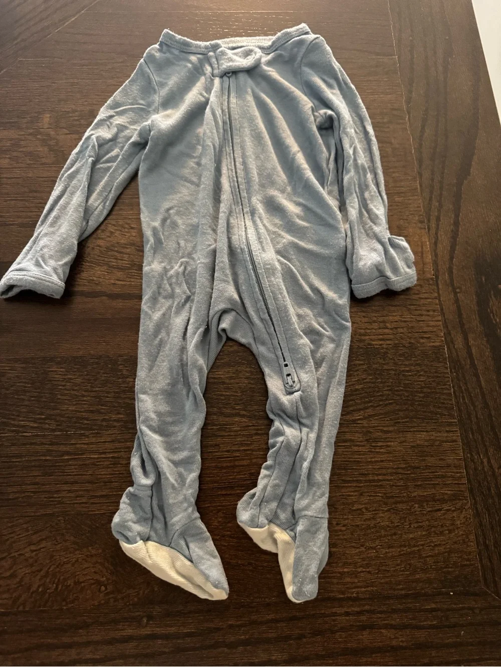 Newborn Sleep pajamas- Blue & Cream Mix 5 onesies total